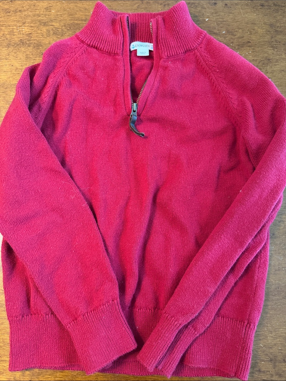Crewcuts red Half-Zip Mock Neck Sweater